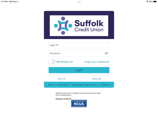 Suffolk CU Mobile iPad screenshot 1 - Finance app