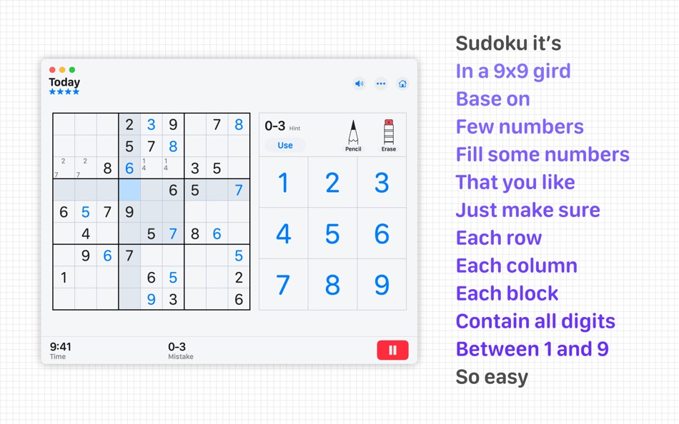 #1. Sudoku+ Train Your Brain (macOS) 由: 奕才 杨