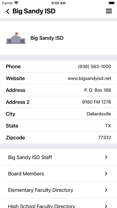 Big Sandy ISD Dallardsville Screenshot