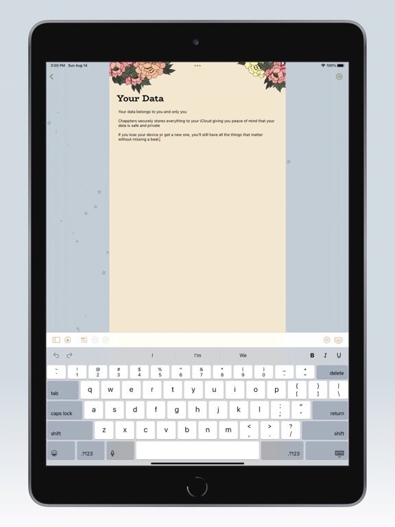 Chappters - Notes iPad screenshot