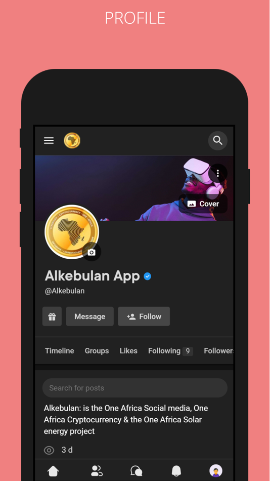#1. Alkebulan: Social App (iOS) Által: CALEB ADEKUNLE