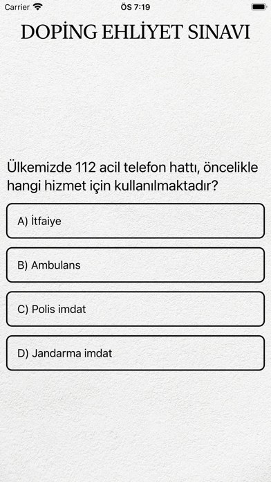 Doping Ehliyet Sınavı Screenshot