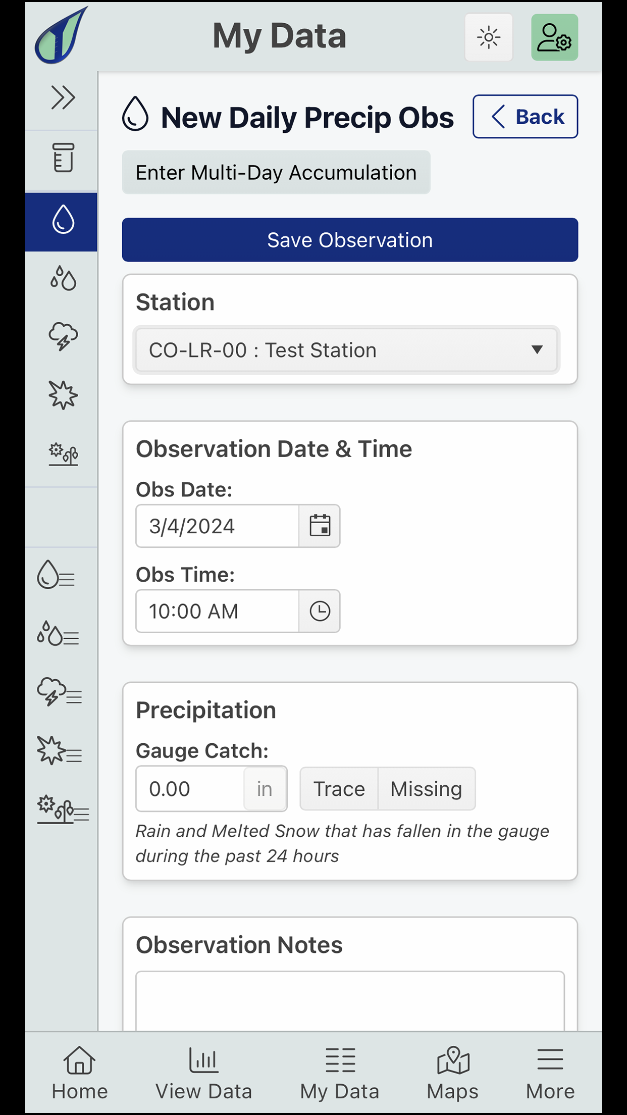 CoCoRaHS screenshot 3