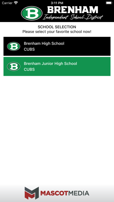 Brenham ISD Athletics Screenshot