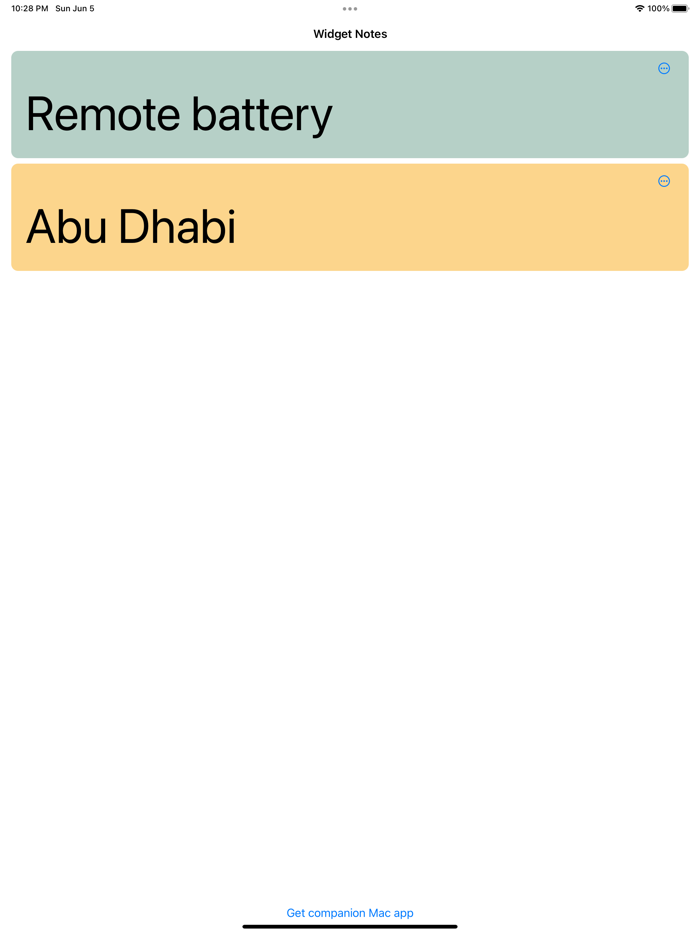 Widget Notes - Home Screen
