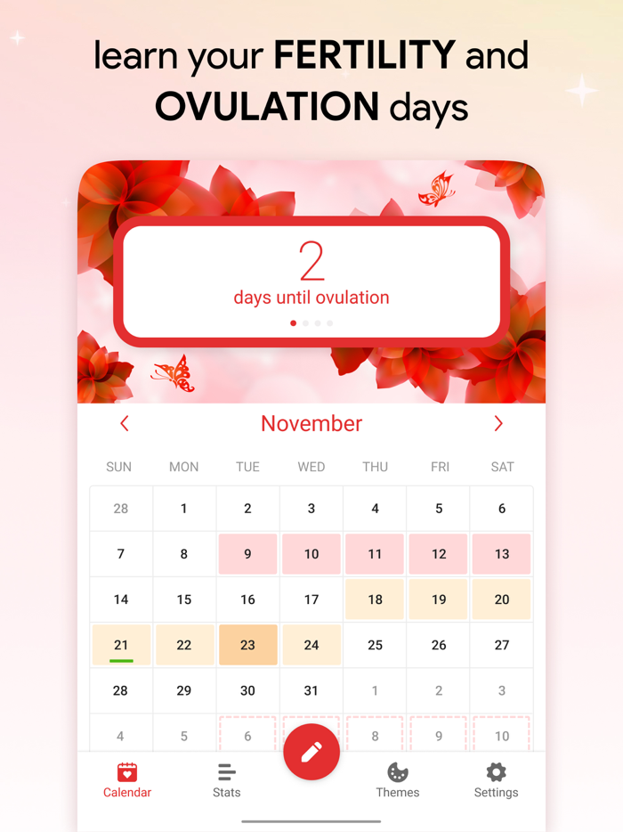 Cycle Tracker Period Calendar
