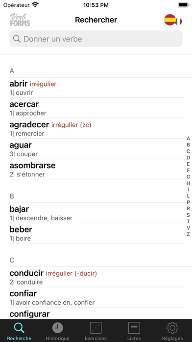 Screenshot #1 pour Spanish Verbs & Conjugation