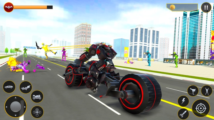 Flying Bat Car Robot Games