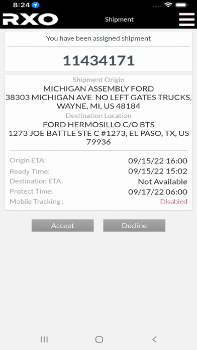 MT Expedite Carrier Screenshot