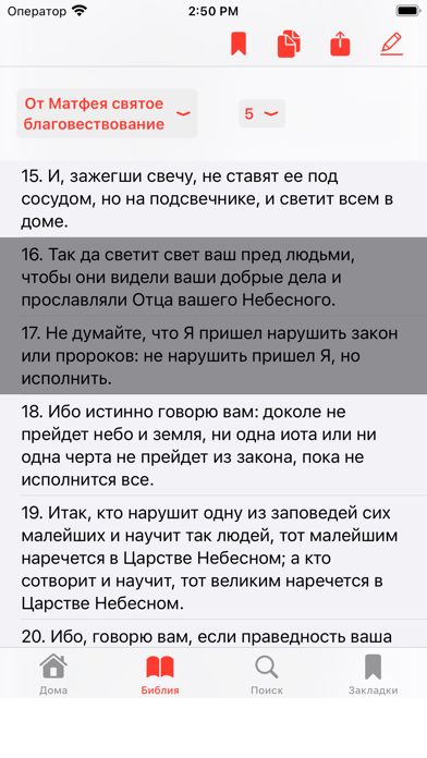 Russian Synodal Version Bible Screenshot