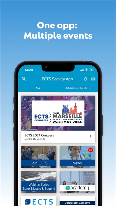 ECTS Society App Screenshot
