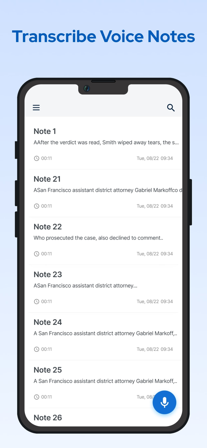 Transcribe Voice Notes