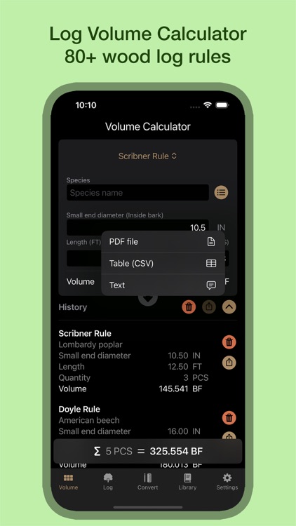 Wood Log Calculator