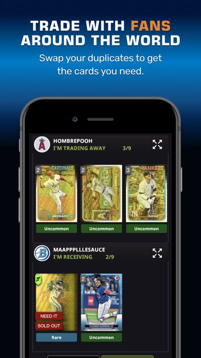 Topps® BUNT® MLB Card Trader Screenshot