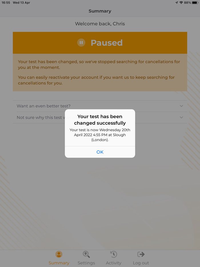 Driving Test Cancellations App