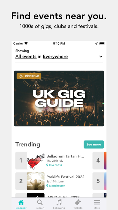 Screenshot #1 pour Skiddle: Events and Tickets