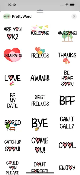 Game screenshot Pretty Word Stickers Pack hack