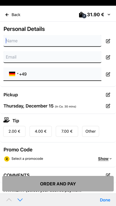 Bali's Restaurant Wesel Screenshot