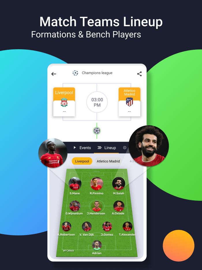 mobiSCORE Today Match Table