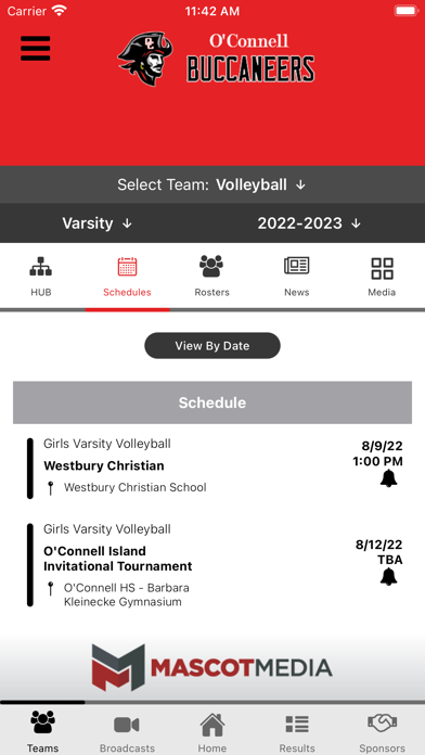 O'Connell Buccaneers Athletics Screenshot