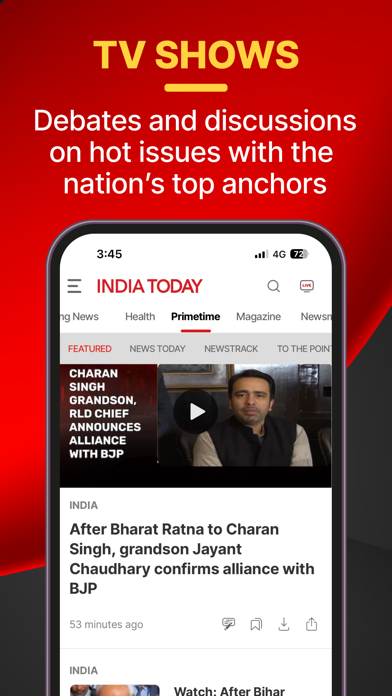 India Today TV English News Screenshot