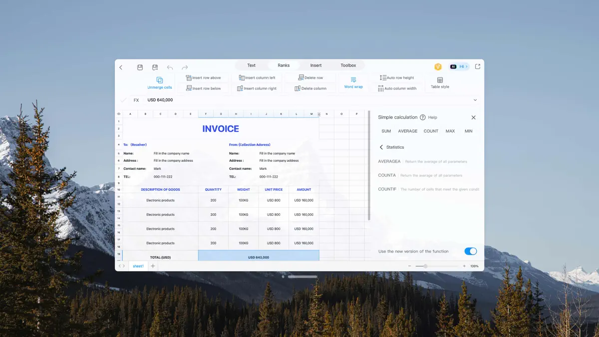 Spreadsheet-xlsx&csv editor screenshot 4