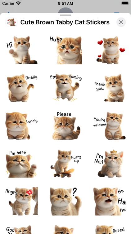 Cute Brown Cat Stickers
