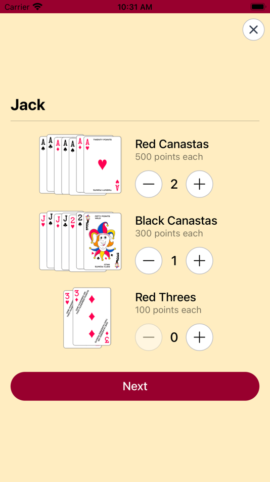 #5. Jonola Canasta Scorecard (iOS) 由: JONOLA INDUSTRIES
