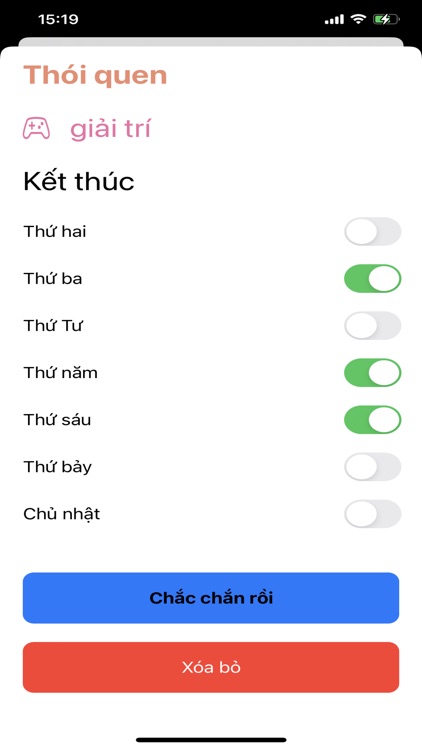 Habits hàng tuần