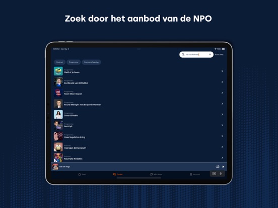 NPO Luister iPad app afbeelding 4
