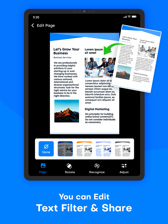 Camera Scan - PDF Files Scan iPad screenshot 7 - Productivity app