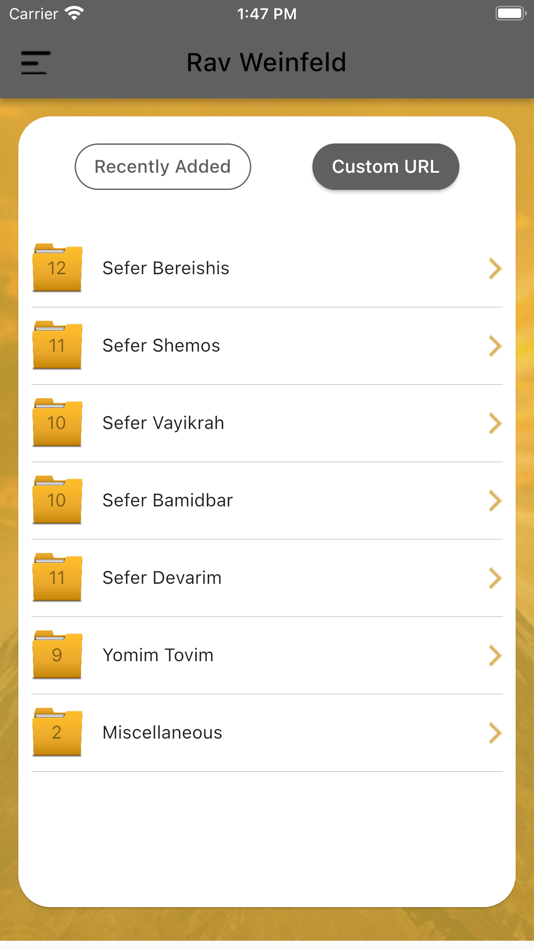 #1. R' Weinfeld (iOS) 由: SHIUR CLOUD (PTY) LTD