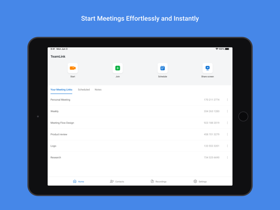 TeamLink Video Conferencing iPad screenshot 4 - Business app