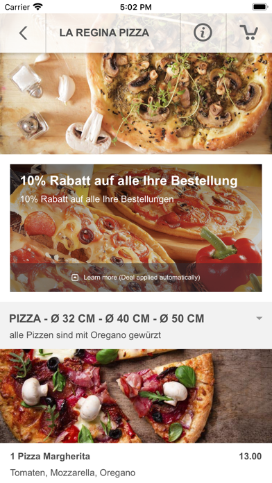 La Regina Pizza Screenshot