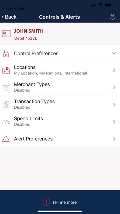 Kelly Comm FCU CardControl screenshot-3