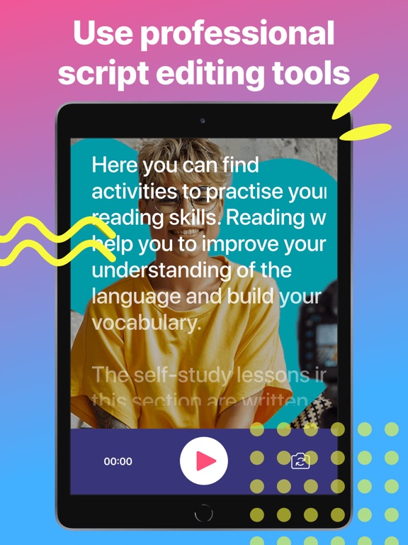 TelePrompter Scripts for Video iPad screenshot 2 - Photo & Video app