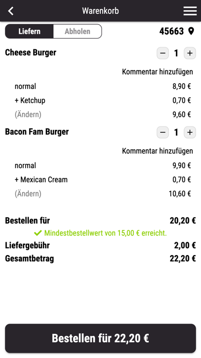 Burger Fam Recklinghausen Screenshot