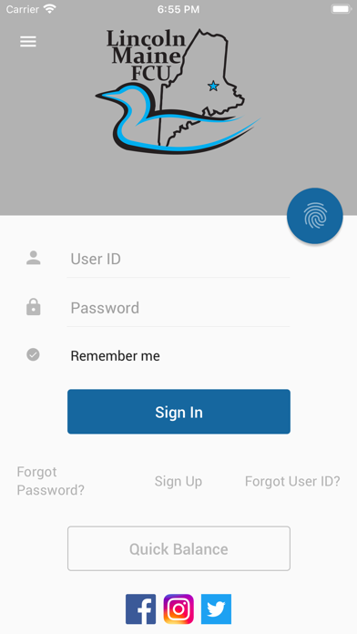 Lincoln Maine FCU App Screenshot