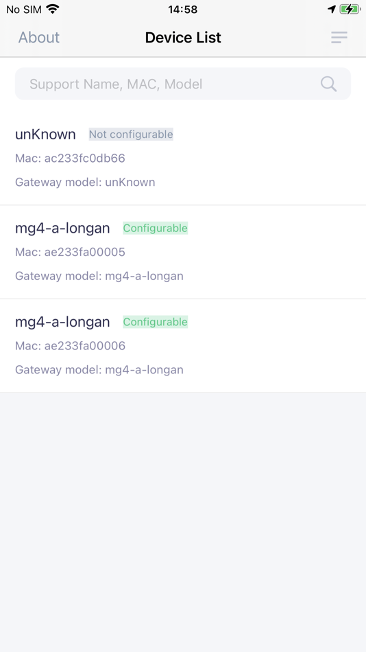 #1. GatewayConfig (iOS) Podle: Shenzhen Minew Technologies Co.,Ltd.