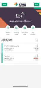 Zing Credit Union Mobile App screenshot #2 for iPhone