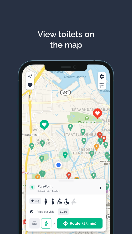 #2. HogeNood - find toilets (iOS) 由: App-vise V.O.F