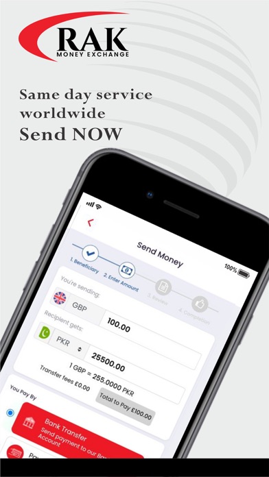 RAK Money Transfer Screenshot