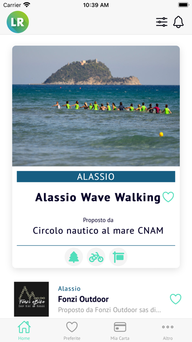 Ligurian Riviera Tourist Card Screenshot