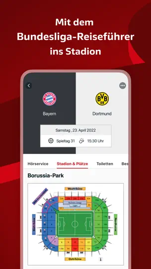 Screenshot von Bundesliga-Reiseführer auf dem iPhone 1