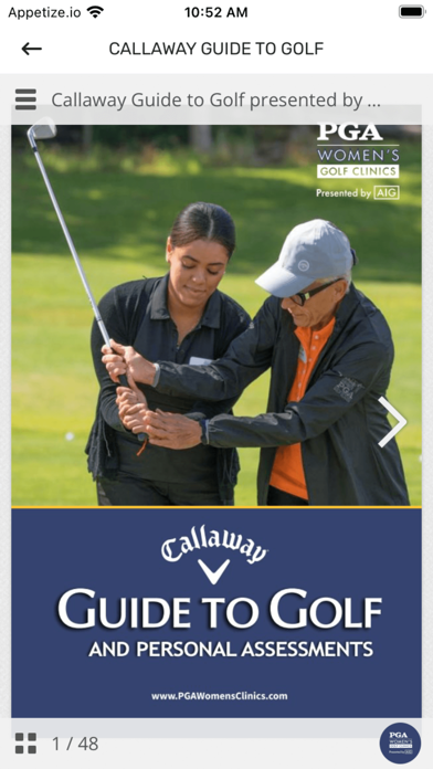 PGA of America Women's Clinics Screenshot