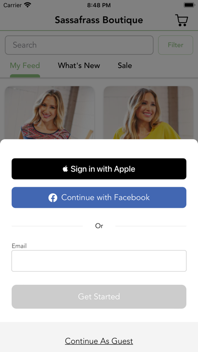 Sassafrass Boutique Screenshot