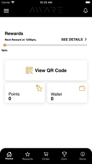 Aware Coffee Rewards Screenshot