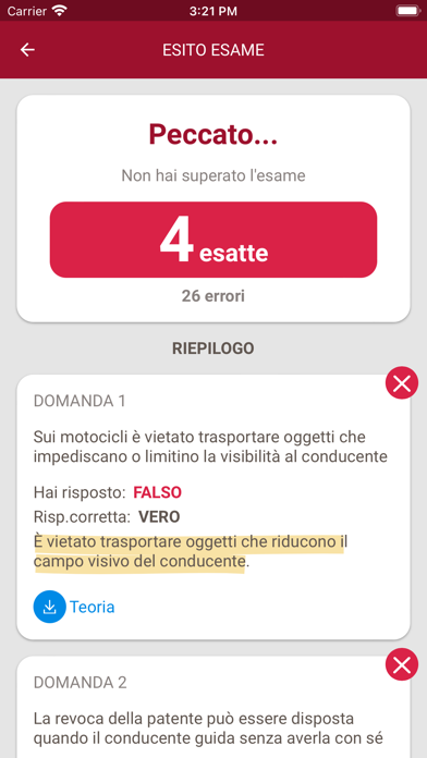 Quiz revisione patenti Screenshot