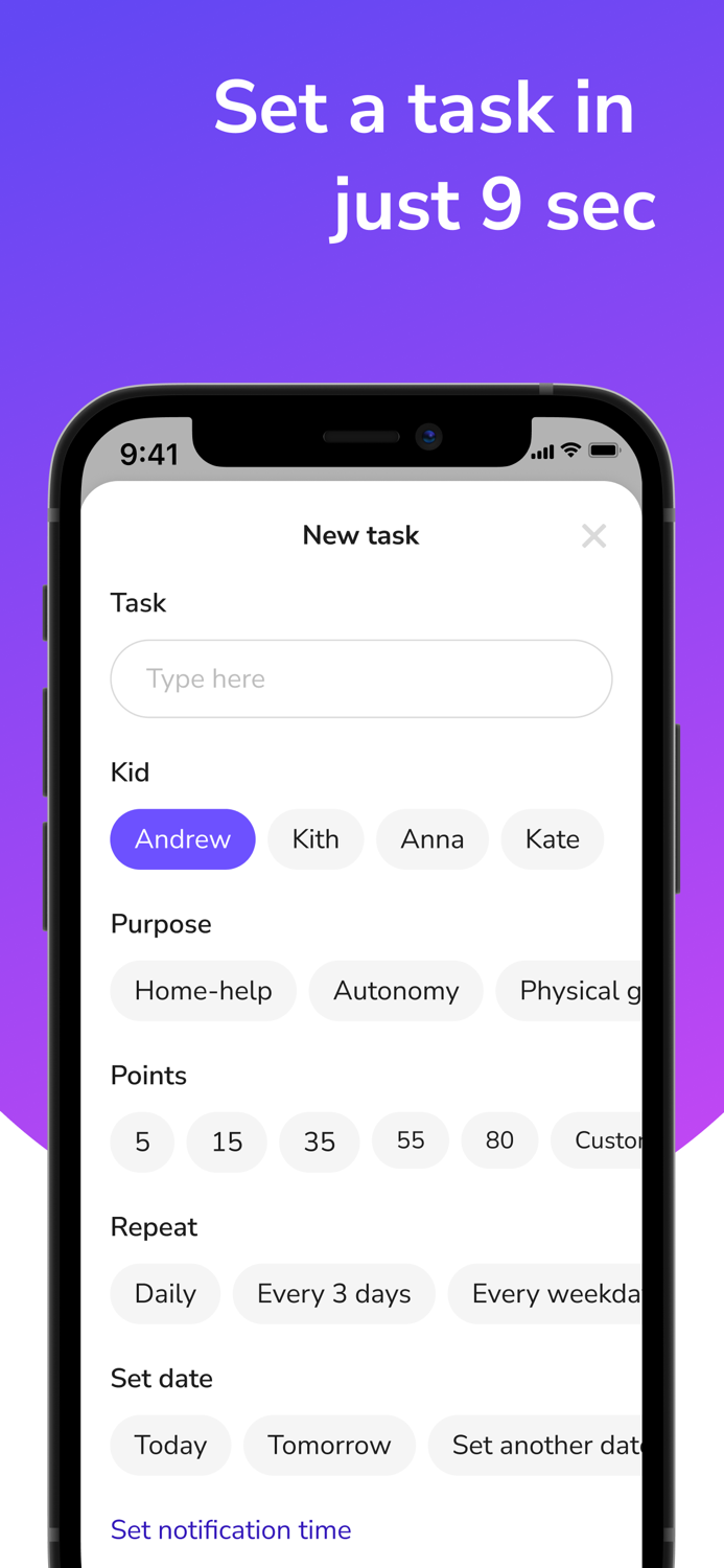 Levelty Kids chores organizer