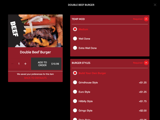 Grindhouse Killer Burgers iPad screenshot 3 - Food & Drink app
